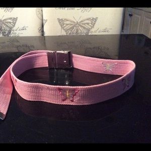Butterfly Young Girl Belt Pink Canvas New